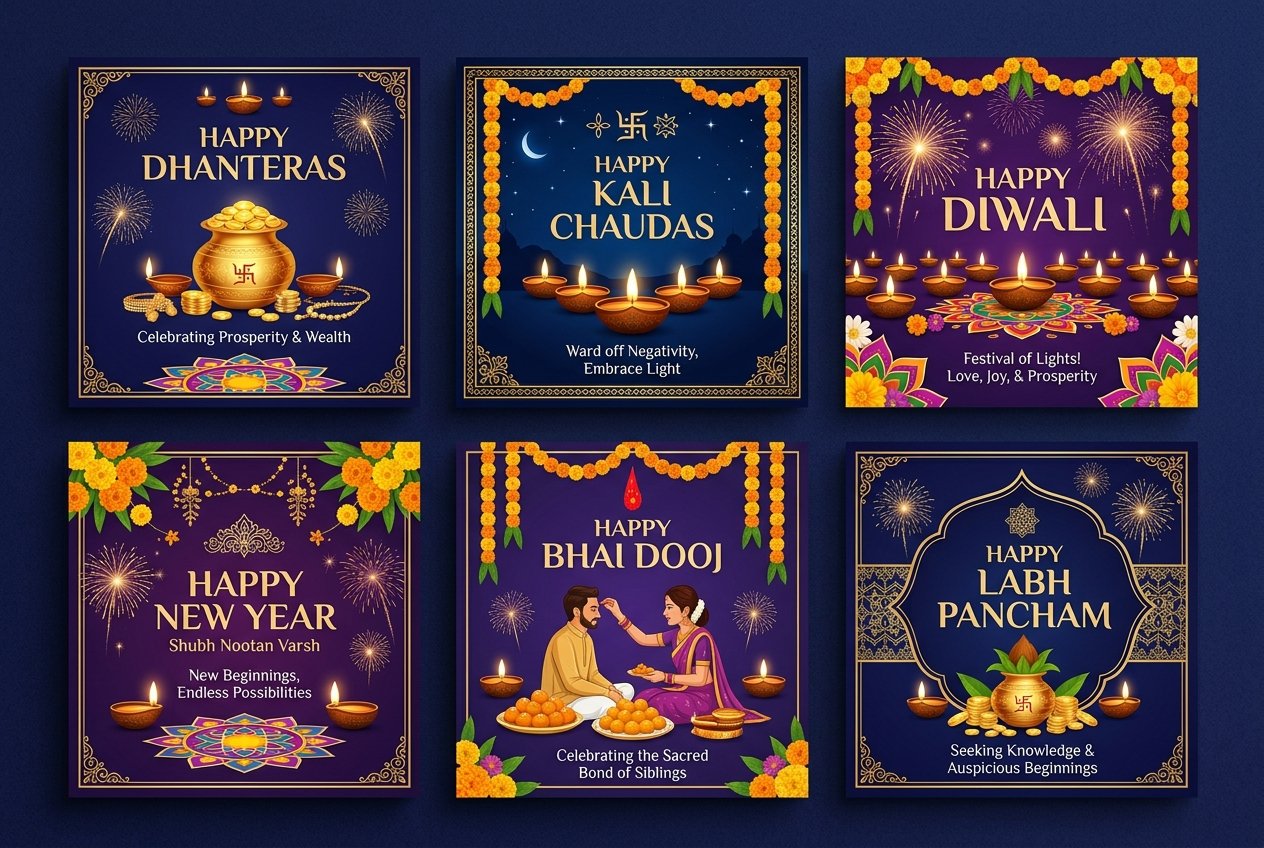 Diwali festival social media creative designs by JT Digital Solution