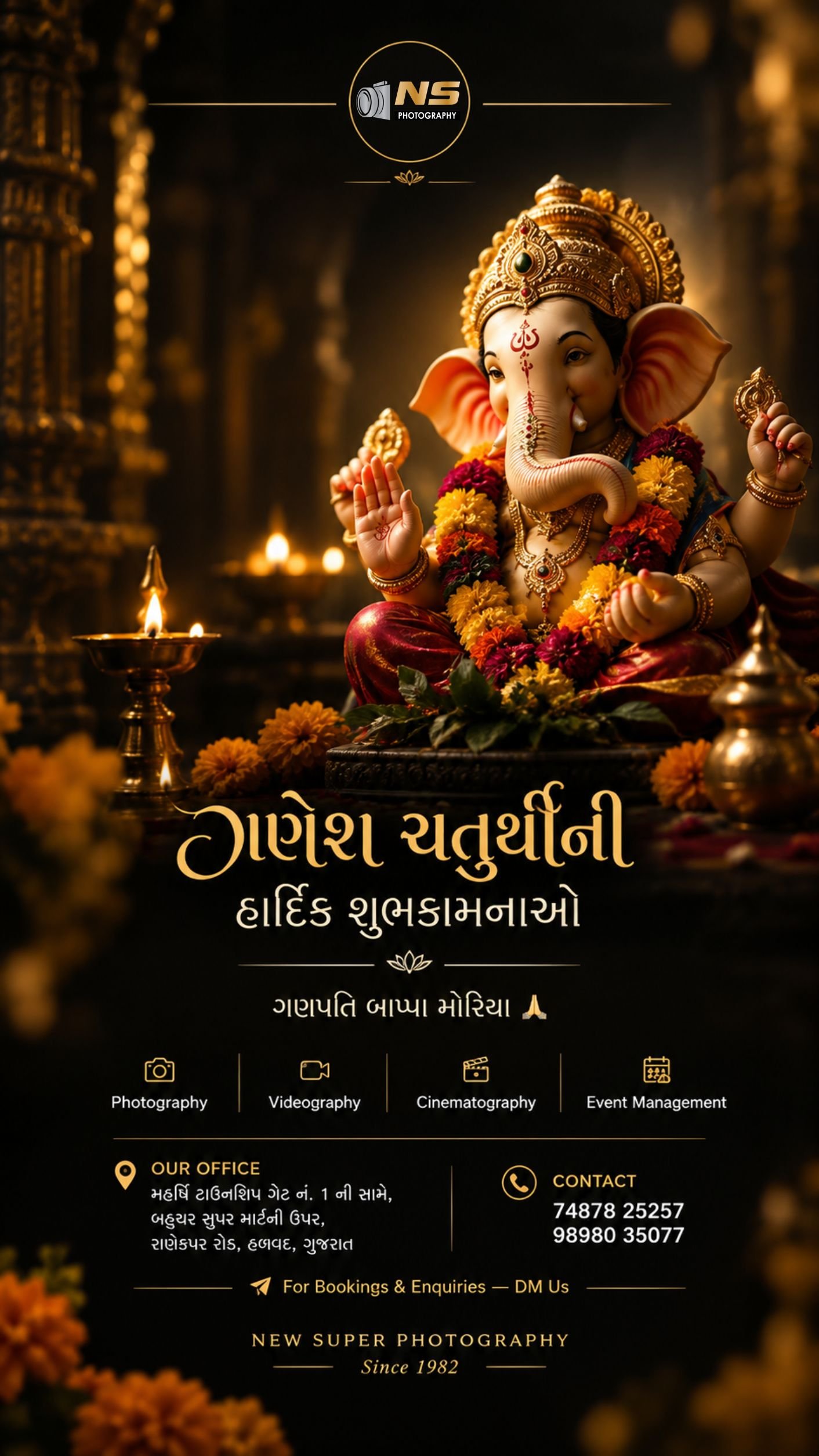 Ganesh Chaturthi festive status design